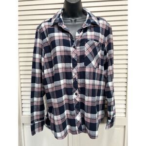 Orvis Plaid Flannel Pink/Black Button Up Long Sleeve Shirt Size See Measurements
